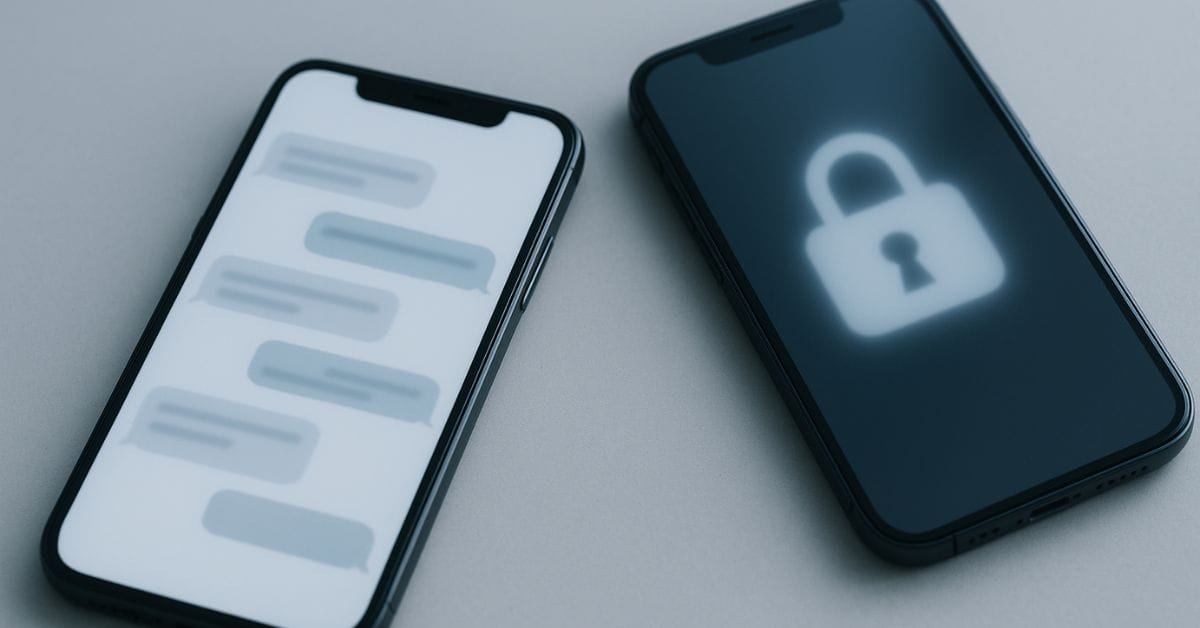 To smartphones med chat og lås