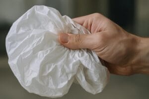 Hvorfor knitrer plastikposer?