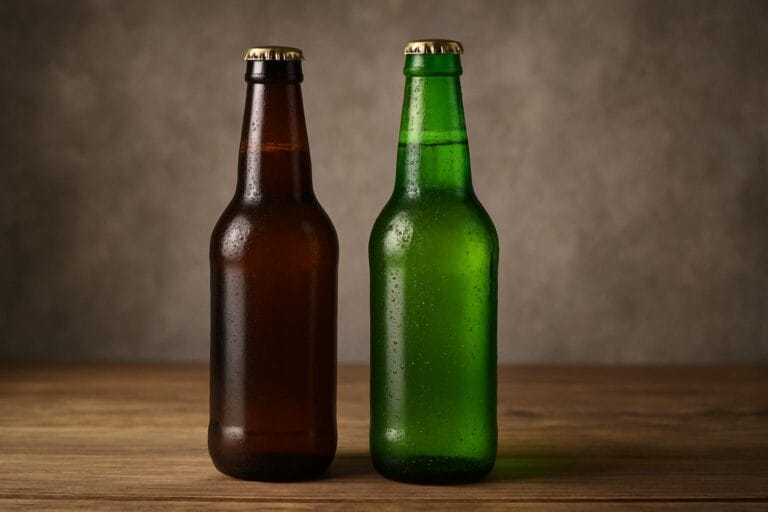 Hvorfor er ølflasker brune eller grønne?