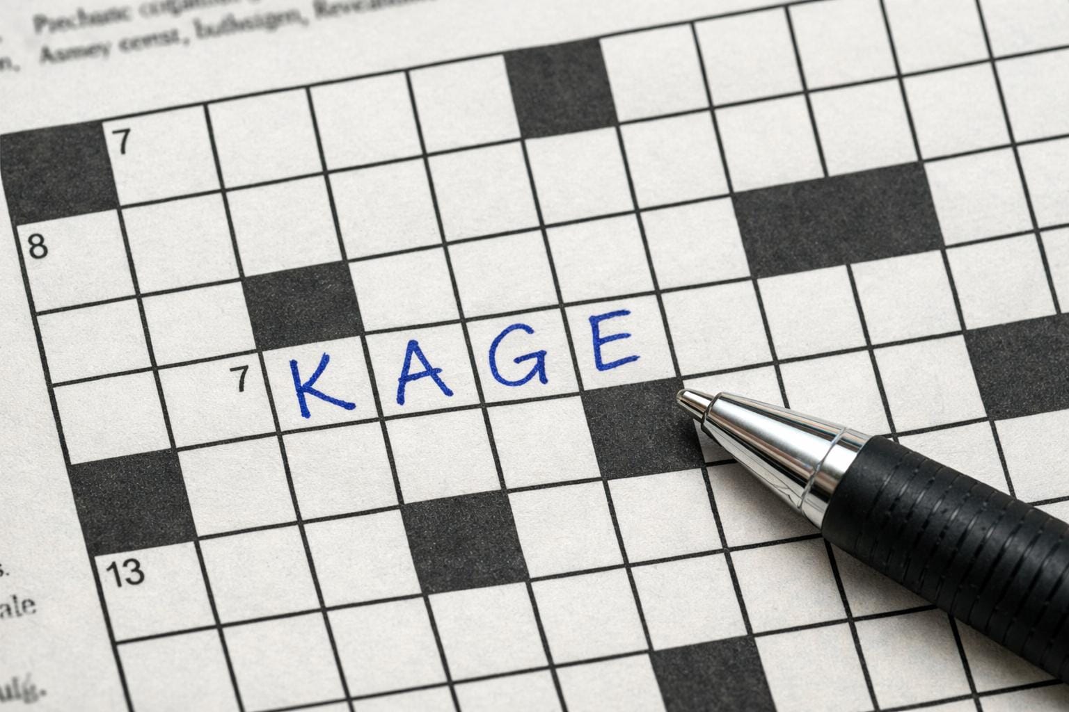 kage krydsord