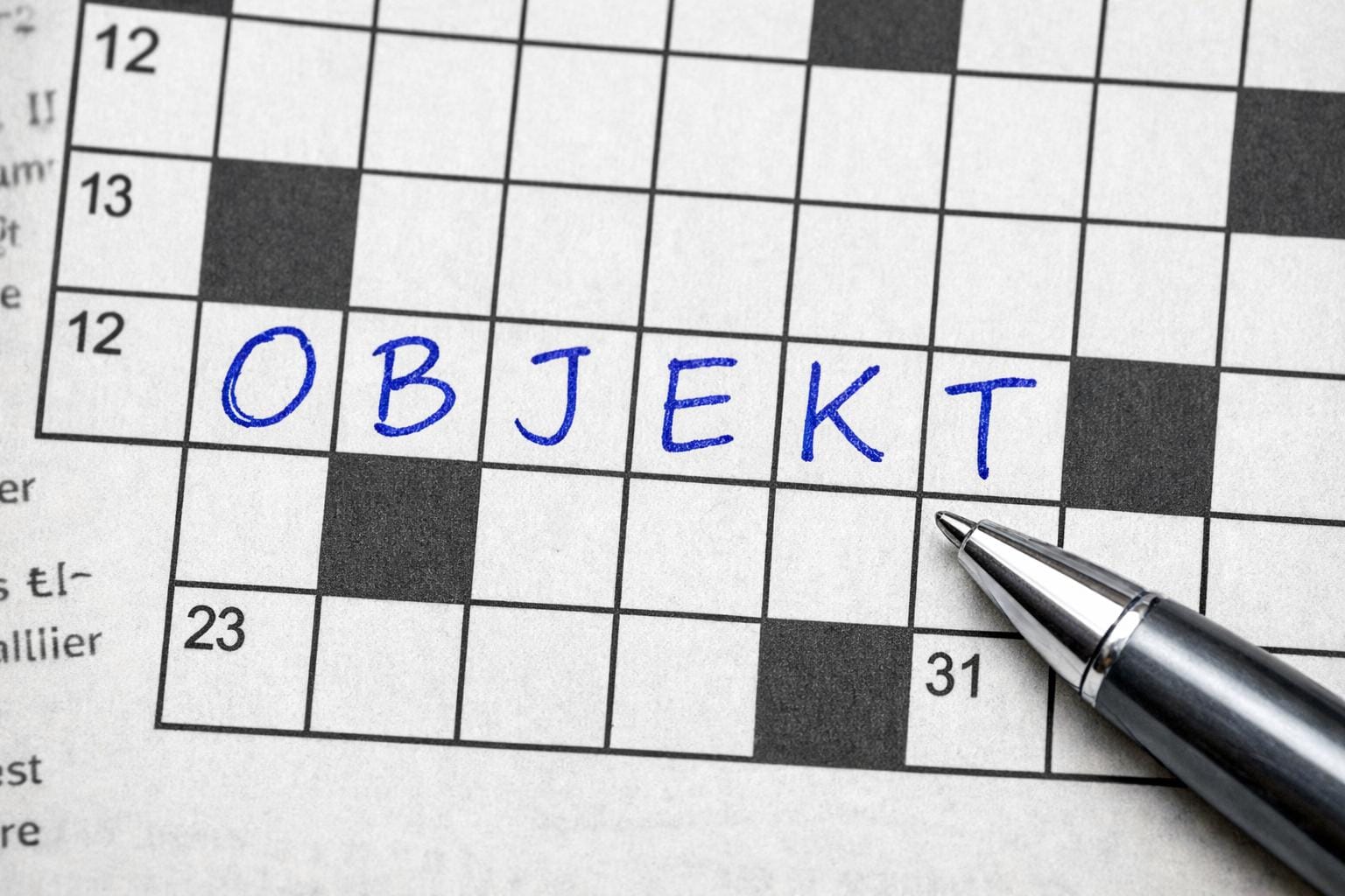 objekt krydsord