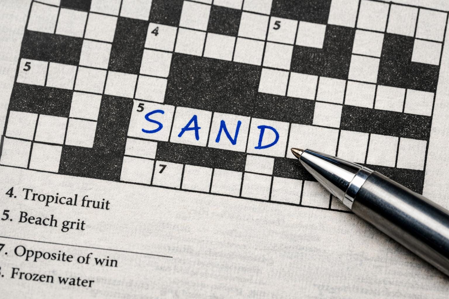 sand krydsord