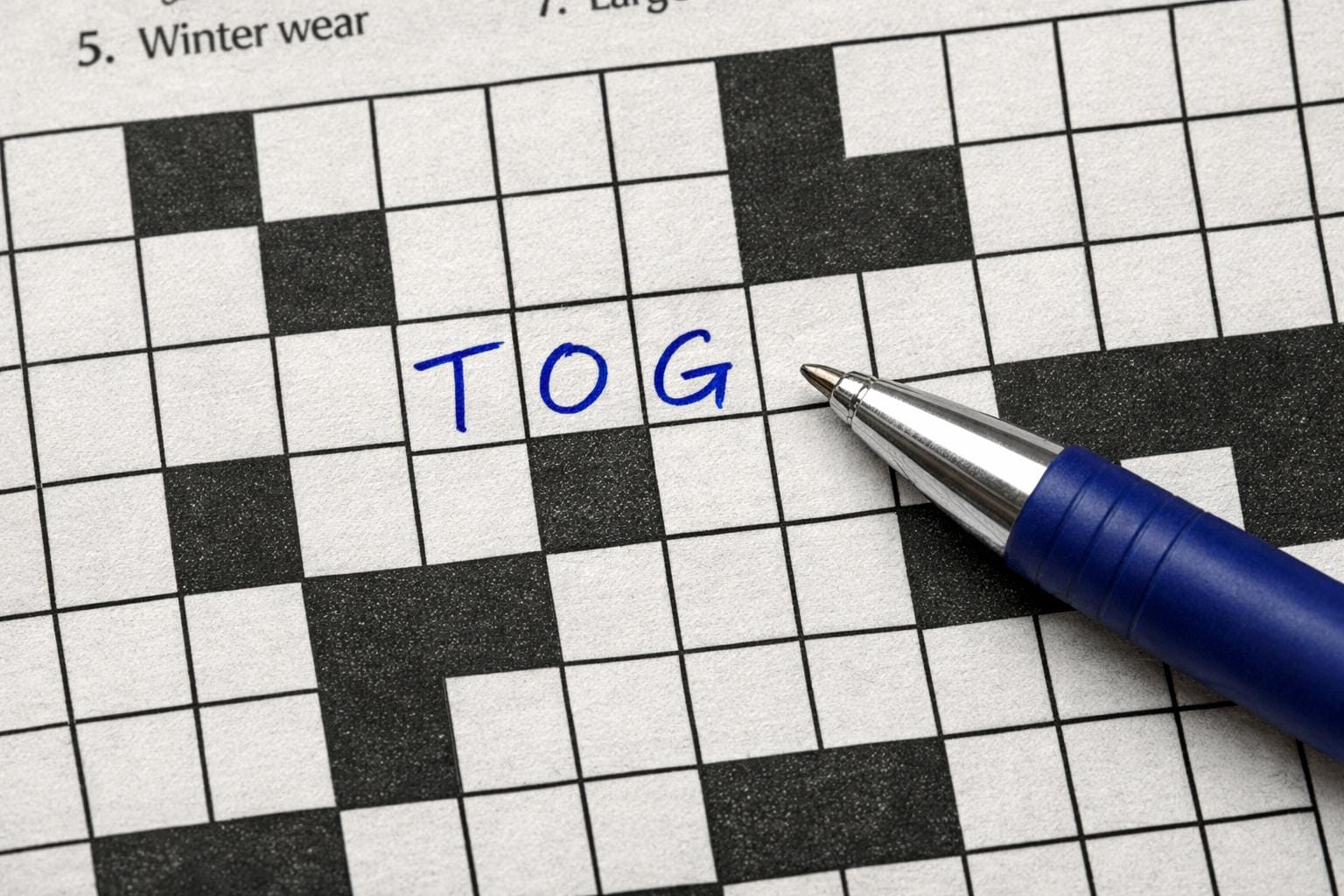 tog krydsord