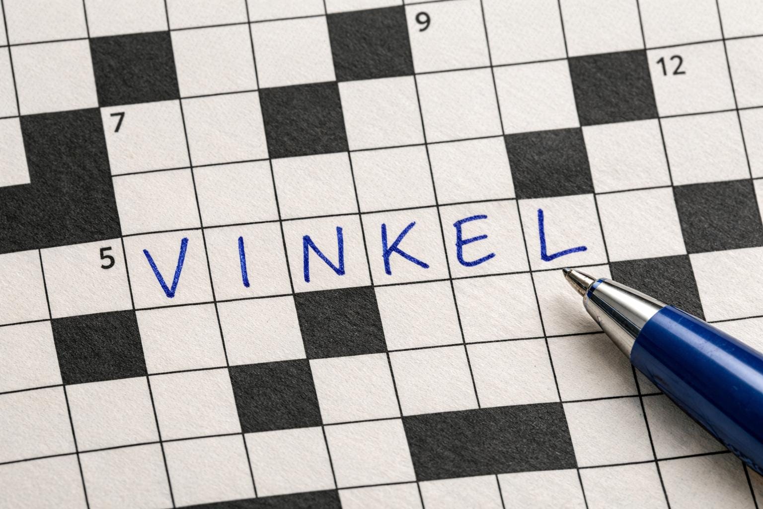 vinkel krydsord